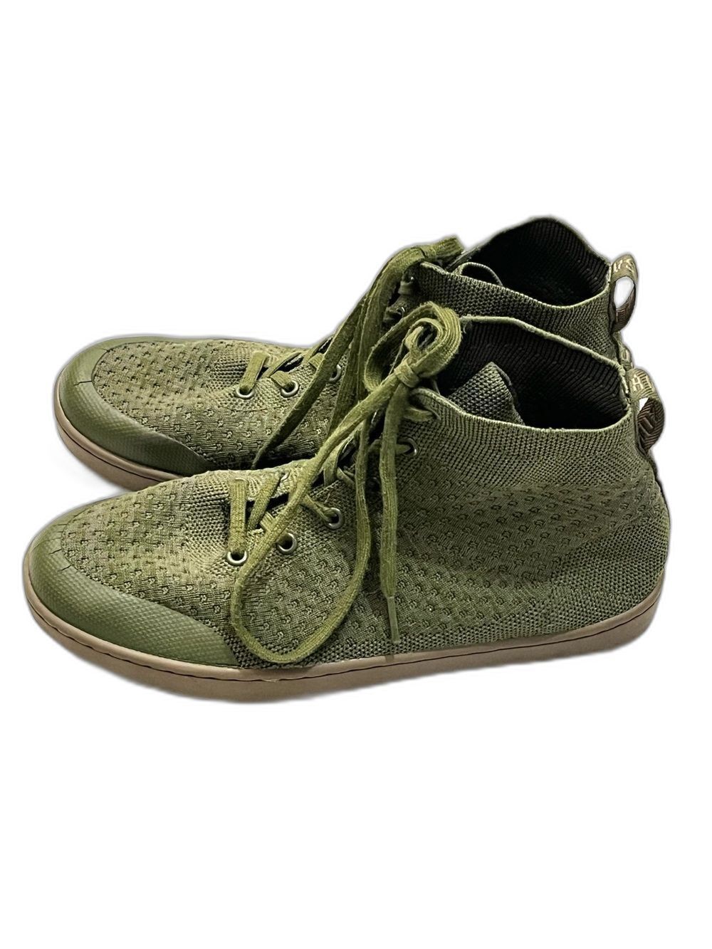 Suavs The Legacy High-Top Sneakers Recycled Knit Olive Green Slip-On Shoes - Picture 2 of 16